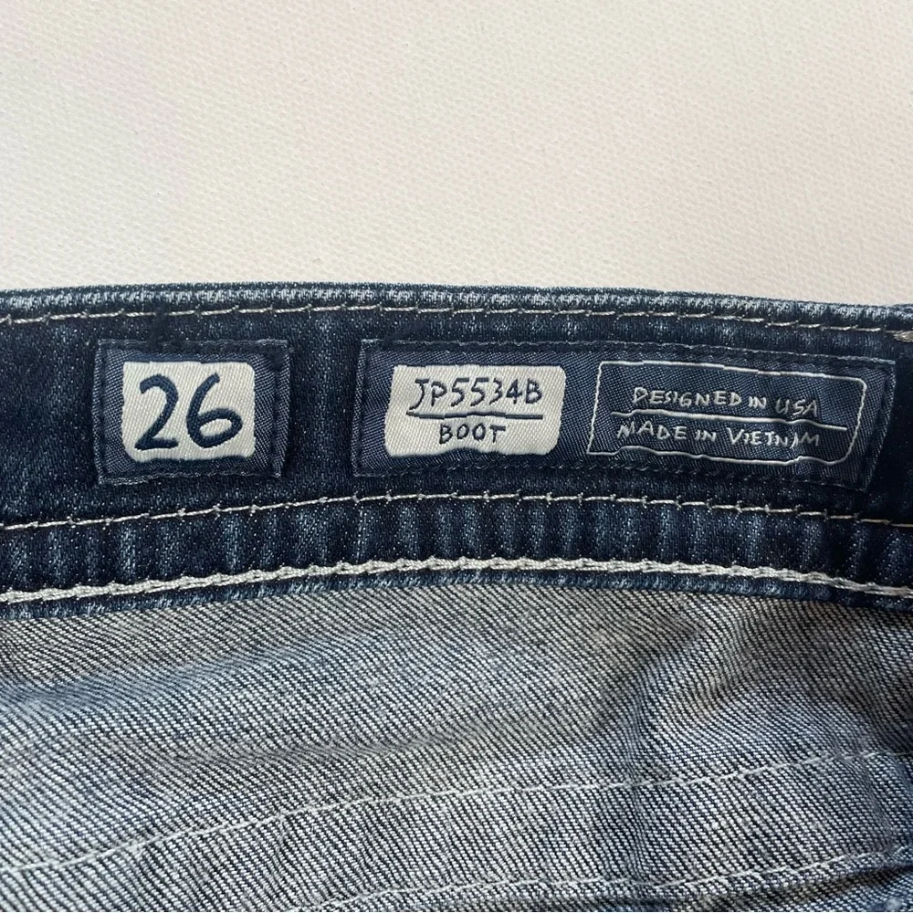 Miss Me Bootcut Jeans JP5534B Embroidered Fleur-de-Lis Wings  Sz 26 - Picture 8 of 14